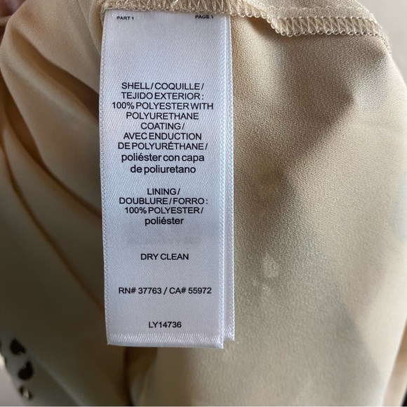 Laundry Shelli Segal Beige Eyelet Sleeveless Pleather Dress Size 4 Sheath Y2K - Picture 5 of 11